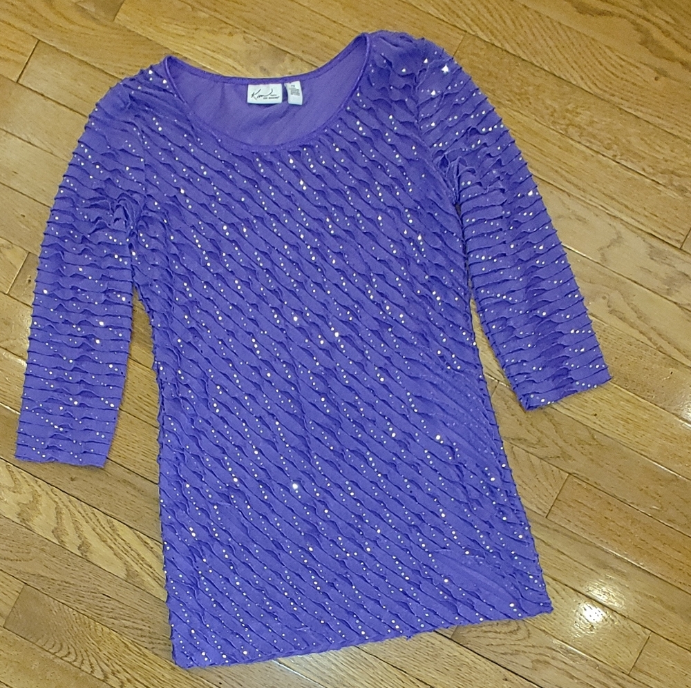 KIM ROGERS CABO DOTLASH RUFFLE TOP PS - Picture 5 of 7